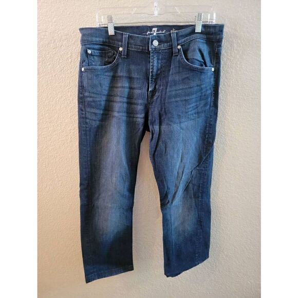 7 For All Mankind Slimmy Men's Blue Mid-Rise Zip Fly Denim Jeans Size 34 - Picture 1 of 4